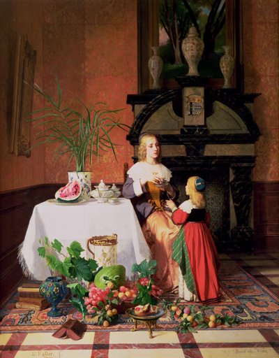 Interno con figure e frutta da David Emil Joseph de Noter